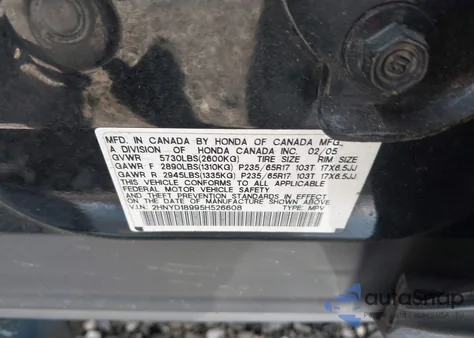 2005 Acura Mdx from USA, damaged, VIN 2HNYD18995H526608